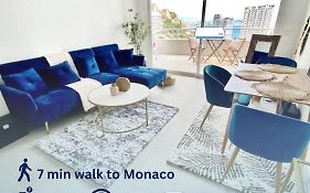 Luxurious Flat At 5 Min By Walk To Monaco, Free Parking And Sea View